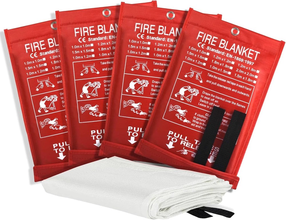 40″x40″ Fire Blanket for Home/Kitchen, Quick-Pull, No Mess