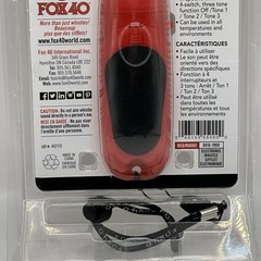 Fox 40 Electronic Whistle With Wrist Loop Lanyard And 9 Volt Battery Red New