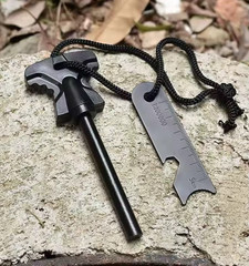 2pc Fire Starter Flint Steel Striker Survival Kit Ferro Rod Camping Outdoor Tool