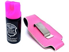 Police Magnum pepper spray 2 ounce HP Twist Lock Pink Holster Defense Protection
