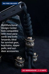 Copper Owl Paracord Beads for Survival Knife Lanyard, Keychains, Zipper,with Hol