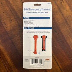 Emergency/Survival: Emergency Hammer – Window Glass Punch & Seat Belt Cutter