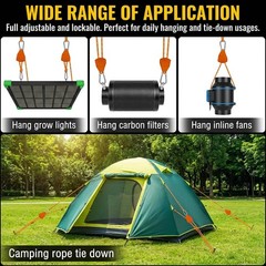 6pk 14ft Ratchet Tie Down Straps Pulley Rope Carabiner Heavy Duty Cargo Kayak