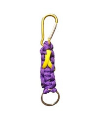 4 1/2in Sarcoma/Bone Cancer Ribbon Paracord Keychain