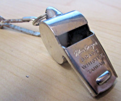 Vintage MacGregor Metal Whistle W/ Lanyard