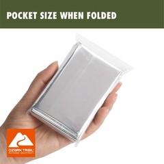 (2 pack) Ozark Trail Camping Emergency Survival Blanket, Reusable,1.5 oz