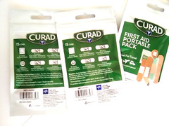 Set of 3 Curad Compact First Aid Portable Packs For Travel Size Hiking, original