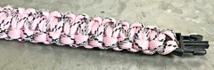 8″ Pink Camouflage Survival Camo Paracord Bracelet w Buckle & Fashionable Safety