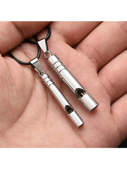Titanium Emergency Whistle Loud Portable Keychain Necklace Whistle EDC Keyring f