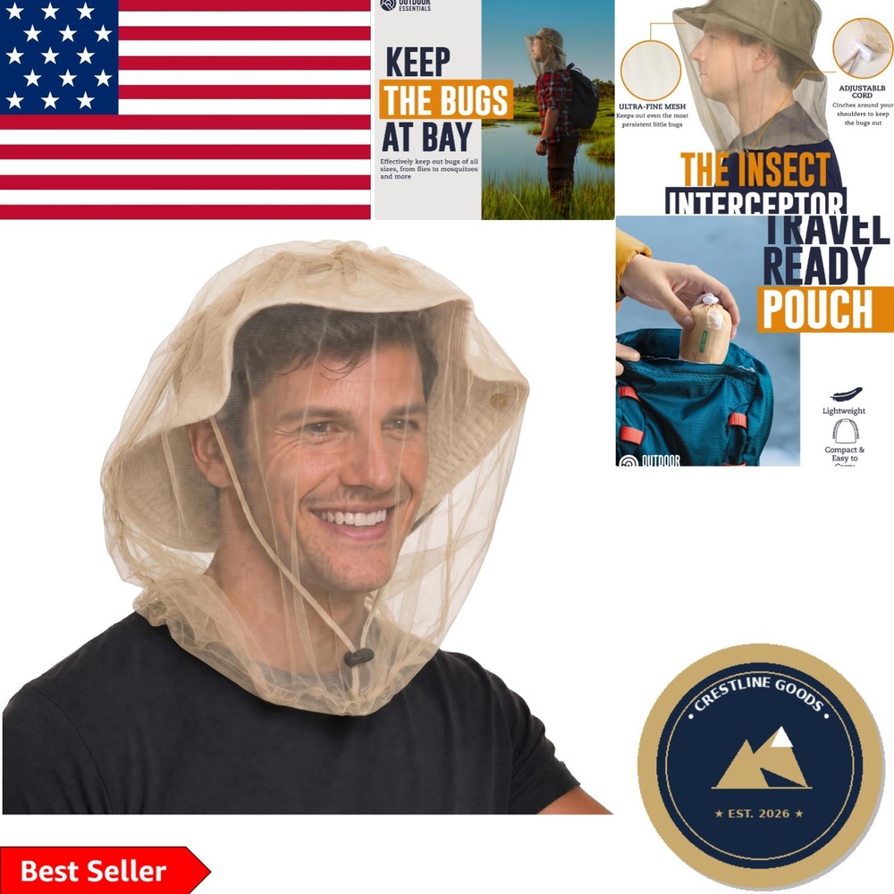 Lightweight Mosquito Head Net With Adjustable Fit – Ultimate Bug Protection