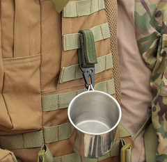 Tactical Carabiner Clip Band Strap Webbing with Key Chain Hook