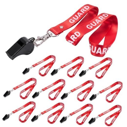 Guard Whistle with Lanyard Emergency Lifeguard Whistles Plastic 3 Black,Red