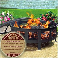 Natural Wood Fire Starters Cedar Wax Disk Easy Light Non Toxic Quick Burn New