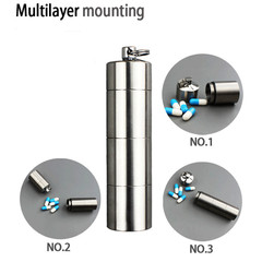 Titanium 3 Groups Storage Case Capsule Seal Container Keychain Outdoor EDC Tool