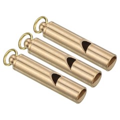 3 Pack Emergency Whistles Safety Whistle with Keychain Brass Whistle Super Loud