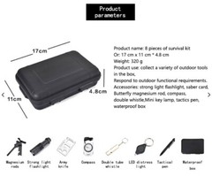 Logos Professional Outdoor Camping and Emergency 8 in 1 Military Survival Kit