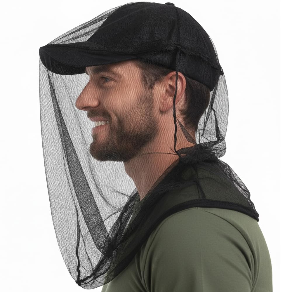Mosquito Head Net for Insect, Fly & Bug Protection – Fits All Type of Hats