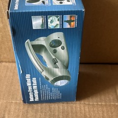 Battery-Free Wind Up Flashlight FM Radio Silver Black for Camping Emergency