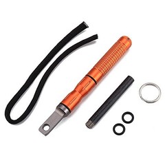 Waterproof Ferro Rod Fire Starter, Flint Steel Magnesium Rod EDC Gear, orange