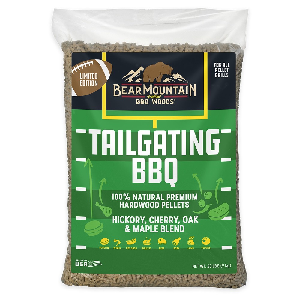 Bear Mountain Tailgating BBQ, Hickory, Cherry, Oak, and Maple Blend, 20 Pounds