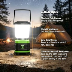 LED Camping Lantern, Battery Powered LED Lights Camping Essentials, Portable 4
