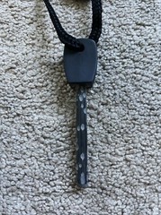 4” Fire Strike Magnesium Flint Fire Starter Rod + Scraper & Lanyard BLACK