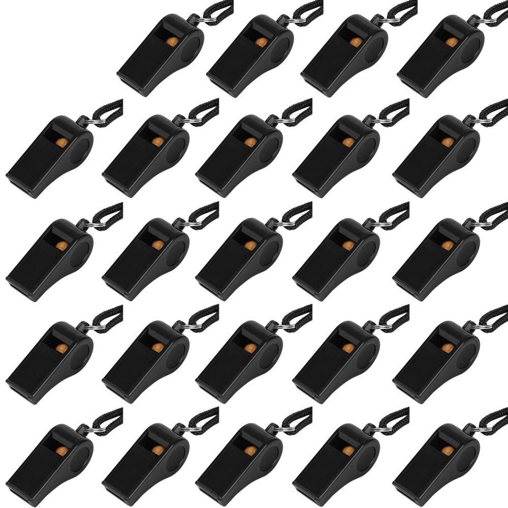 Loud Plastic Whistles with Lanyard Bulk for Coaches, Referees, Officials