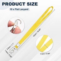 10Pcs 16.9″ Polyester Loops with Wallet Hook, Yellow