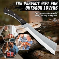 Heavy Duty Japanese Machete Knife – Full Tang, Wooden Sheath for Camping, Garden