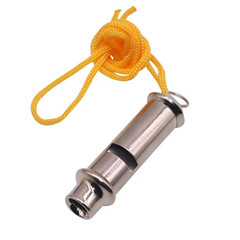 1 Pcs Metal Silver Multi Function Pendant Whistle plus Nylon Rope Coach Referee