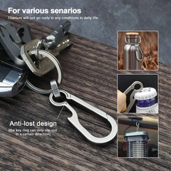 Key Chain Clip Titanium Carabiner Keychain Quick Release Carabiner for Keys T…