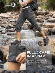 Moosehill Hiking Pants Men Vents: Cargo Lightweight 34W x 32L, Dark Grey