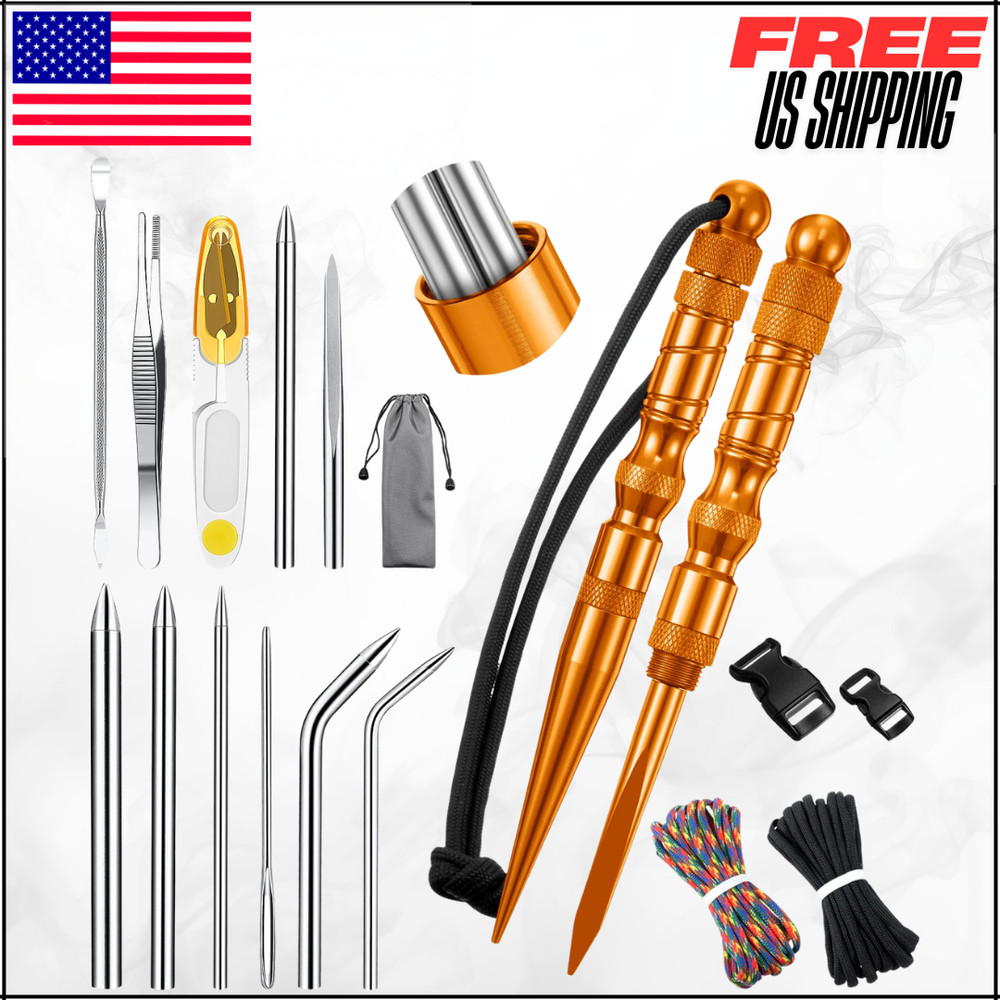 Paracord FID Knotter Tool Set Stainless Steel Marlinspike Stitching Needle 12PC