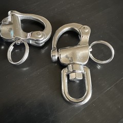 Pair of Swivel Eye Snap Shackle Quick Release Bail Rigging Sailing NEW