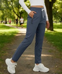 IWOLLENCE Lightweight Breathable Hiking Pants for Women Large, C-navy Blue