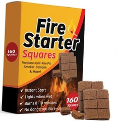 Bangerz Sunz Fire Starter Squares 160 Large Pack. Natural Fire Starters for