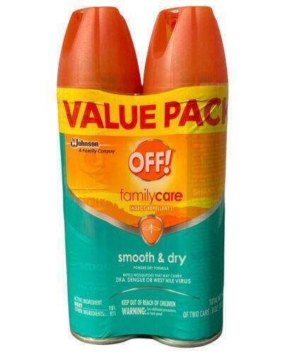 2 cans OFF FamilyCare Smooth & Dry Insect Repellent 24 oz Free Shipping