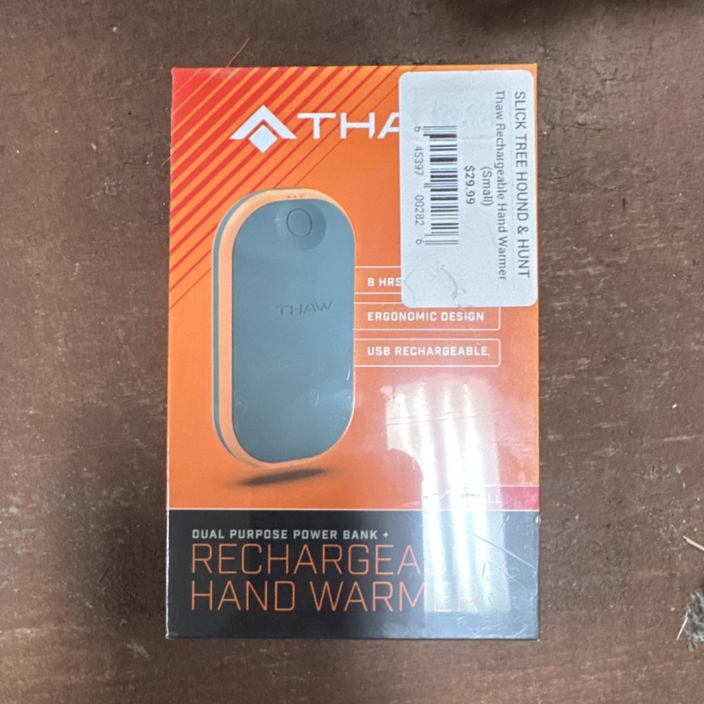 THAW Small Rechargeable Hand Warmer Power Bank USB-C 5200mAh Gray 8 Hrs