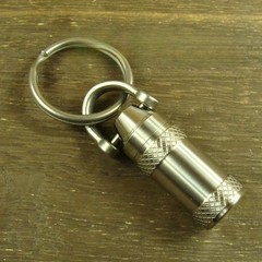 Titanium EDC Key chain Waterproof Capsule pill Bottle + D shackle XH647