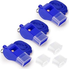 Whistle with Lanyard and Mouth Grip, Super Loud Sports Whistles, Perfect for …