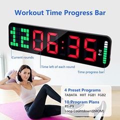 LUCORB Large Digital Gym Timer Wall Clock Interval Training Stopwatch Remote