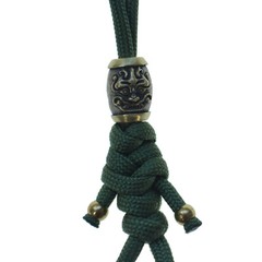 Brass Barrel Bead Parachute Cord Knife Lanyard Bead Pendant w/ Lanyard