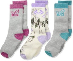 Realtree Girl’s Mid Calf Socks Gift Box (3-Pair Pack) Small, Assorted