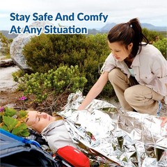 Primacare HB-10 Emergency Mylar Thermal Blankets – 10 Pack, Silver