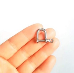 Stainless Steel Mini D Shaped Bow Shackle, 3mm, Silver Color,for Paracord-10 Pcs