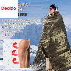 Survival Emergency Thermal Blankets: Extra Large 84” X63” Space Mylar Blanket Ki