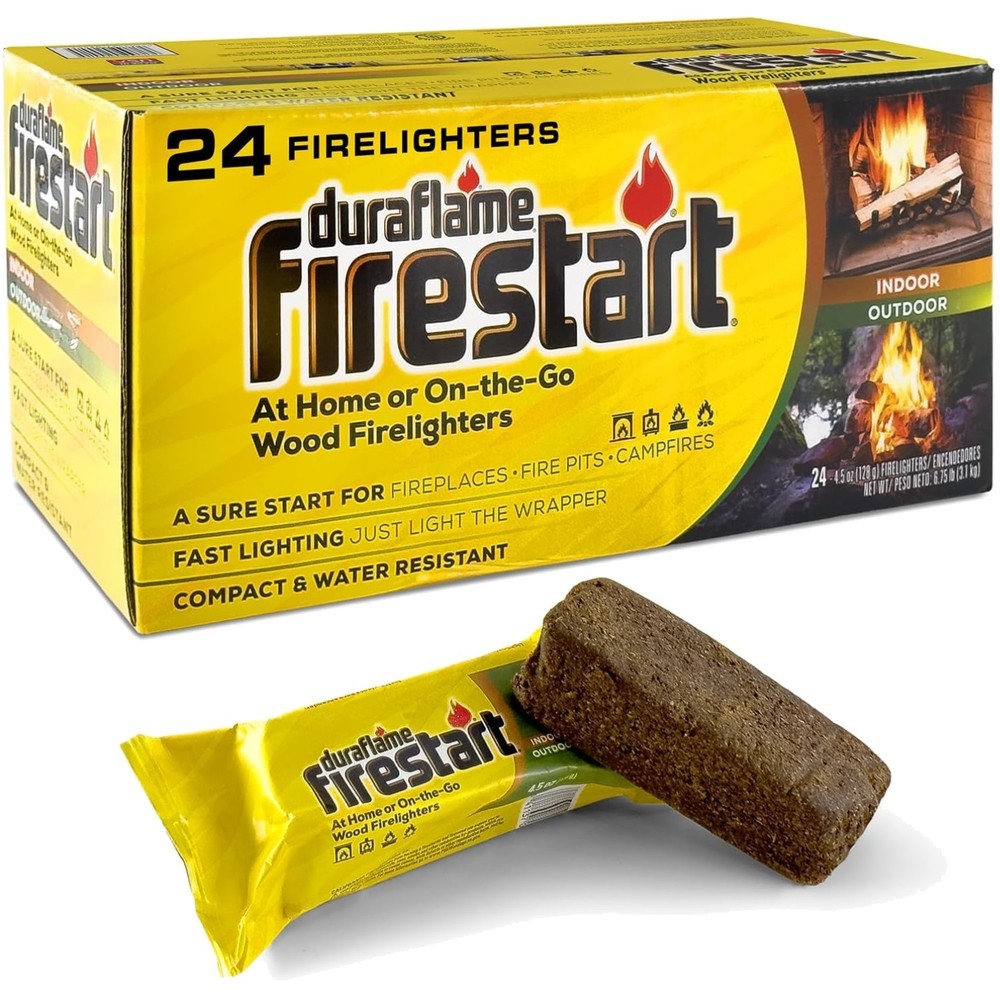 Effortless Fire Starters – 24 Pack of Natural Wax Logs for Indoor & Outdoor Use