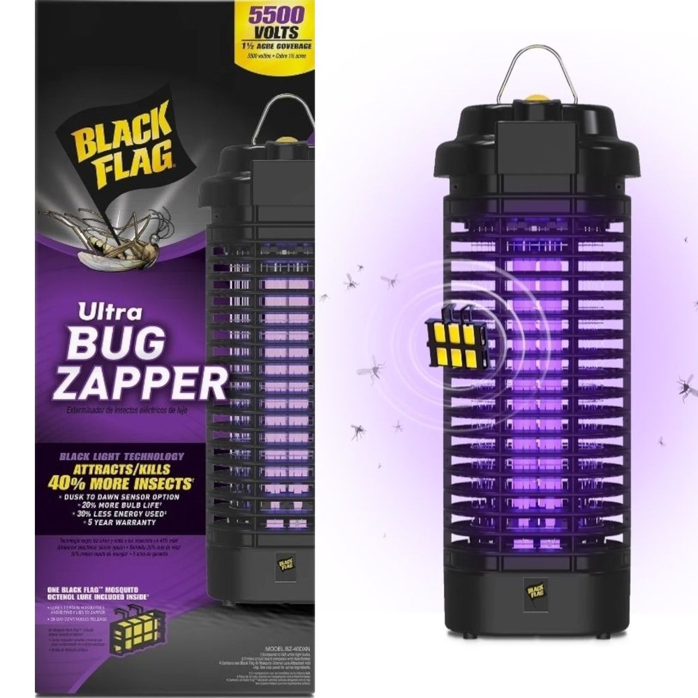 Black Flag 5500v Deluxe 40w Ultra Bug Zapper Model BZ-40DX-N 1.5 Acre Coverage