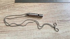 Loud Titanium Emergency Whistle Necklace Keychain – 120dB Survival Whistles for