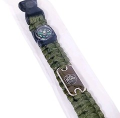 Full Throttle Energy Drink Promotional Paracord Compass Bracelet Army Green New